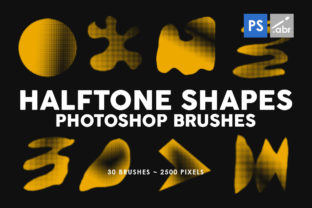 30 Halftone Shapes Photoshop Stamp Brush Guide