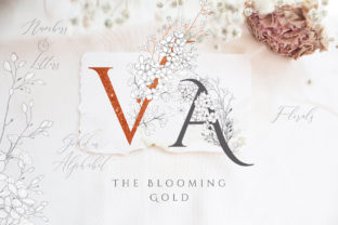 Elevating Brand Identity with Blooming Gold Floral Letters Numbers